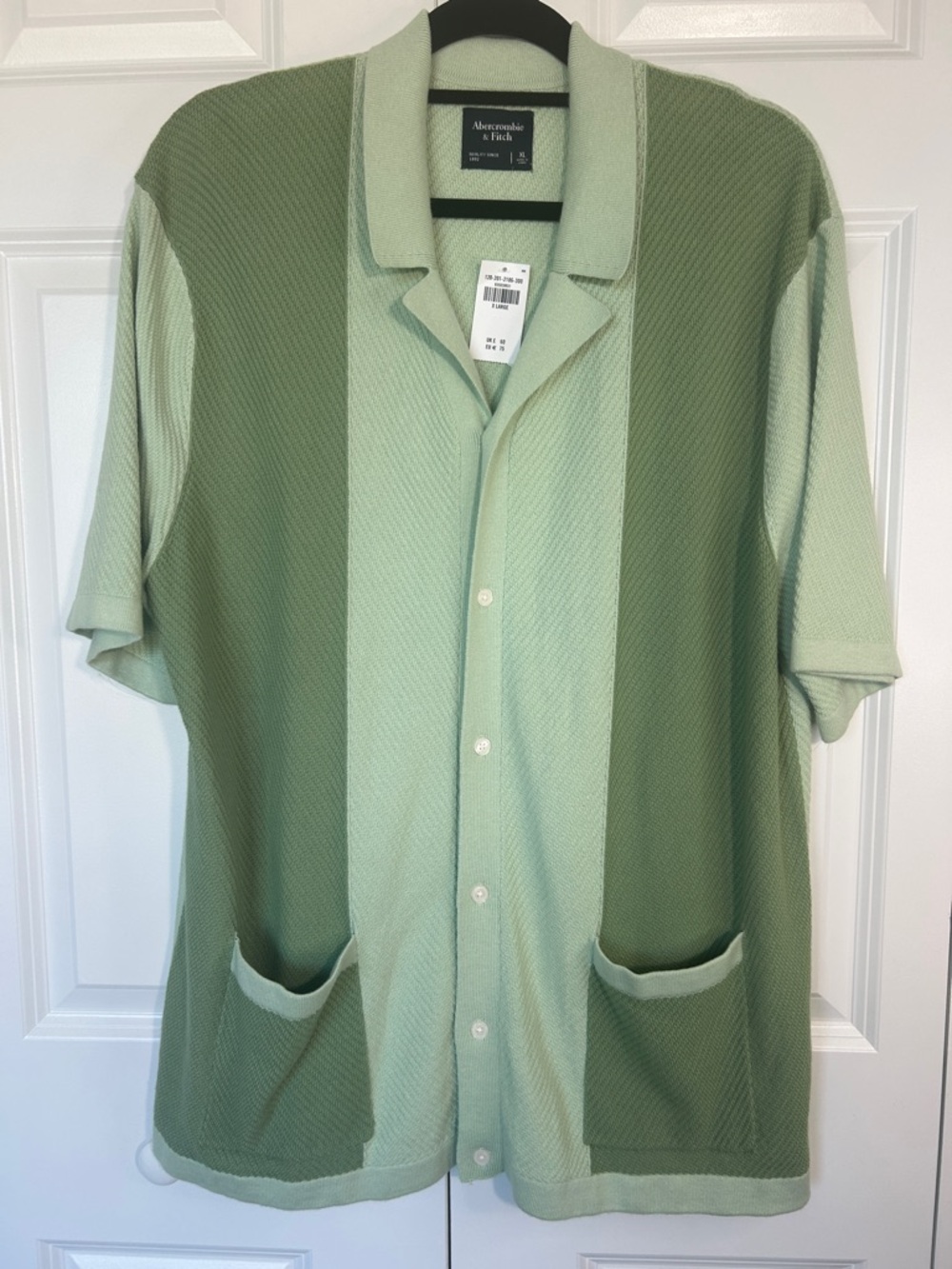 Abercrombie & Fitch Two-Tone Green Short Sleeve Knit Shirt